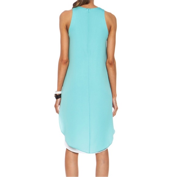 Rag & Bone Alyna Aqua Blue Silk Blend Sleeveless Shirttail Dress NWT Size 6 - Picture 3 of 5